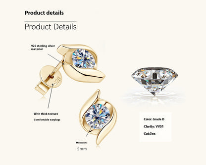 Elegant Moissanite Ohrring