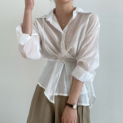 Blouse avec lien à la taille