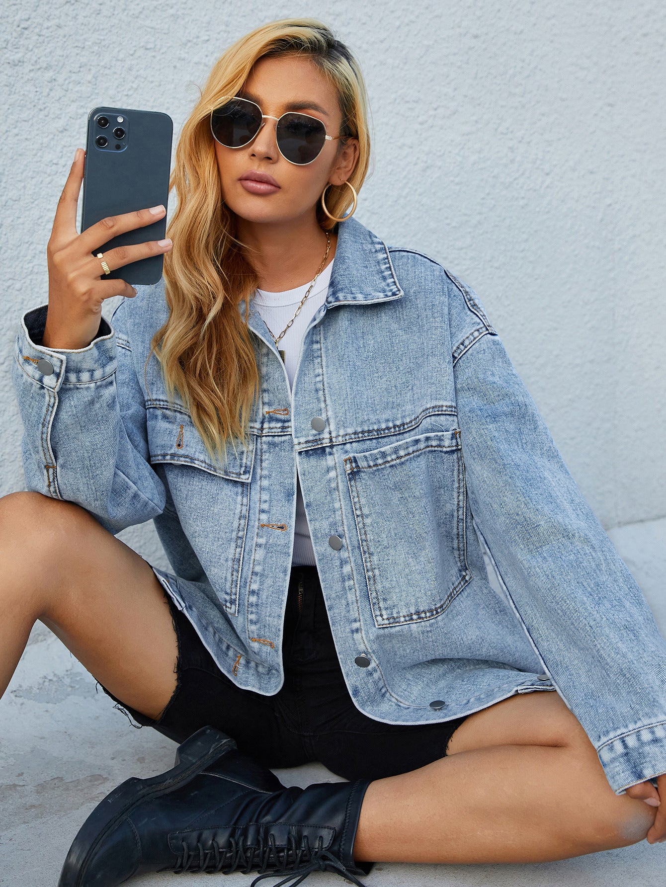 Lässige Denim Jacke