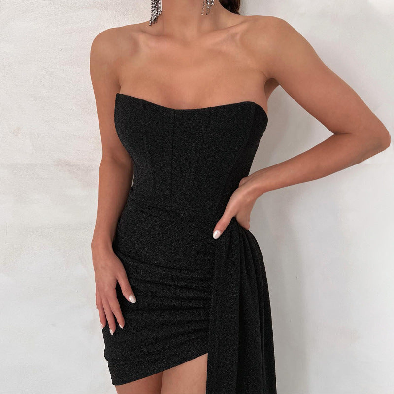 Sexy Bandeau Kleid mit kurzem Rock