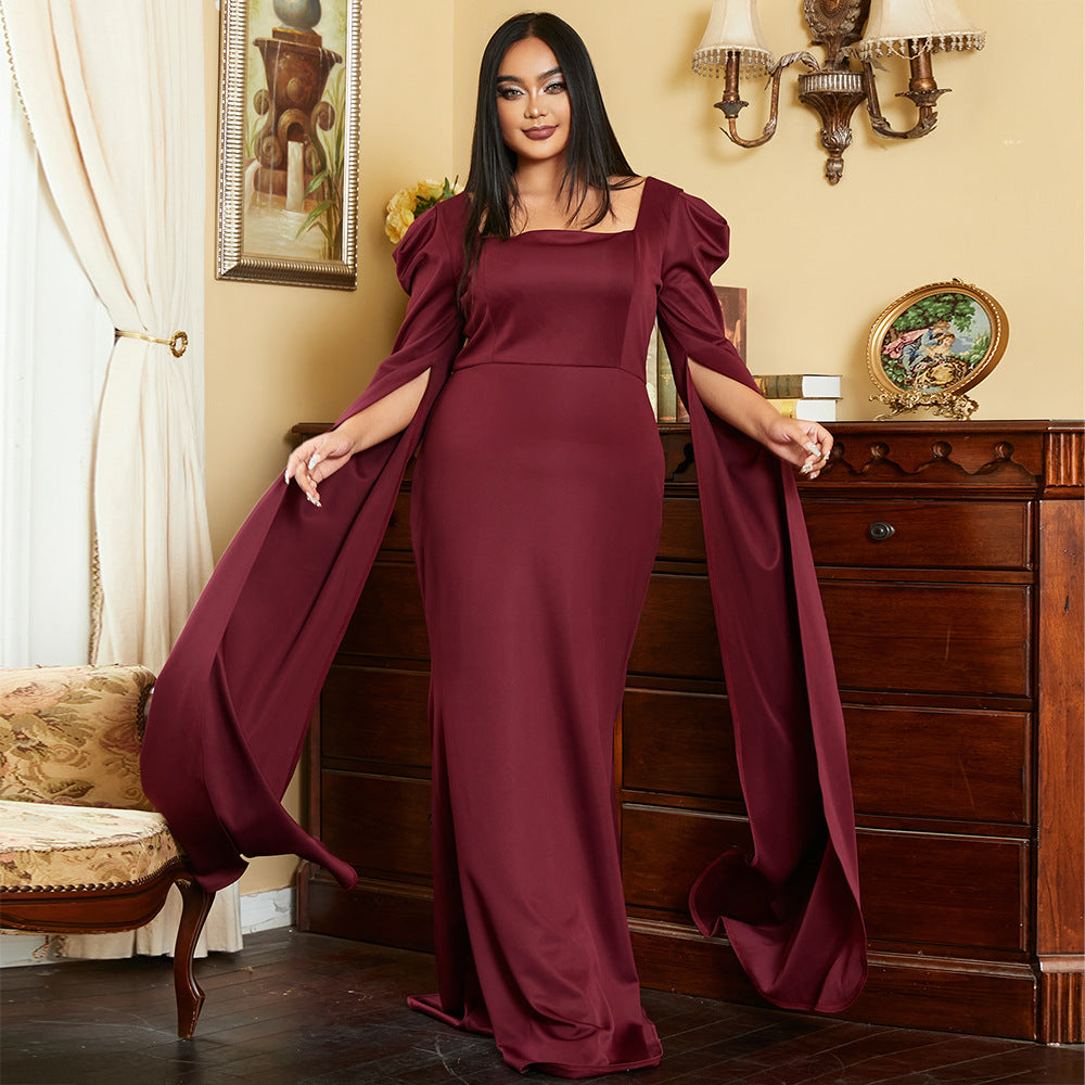 Plus Size Langarm Abendkleid