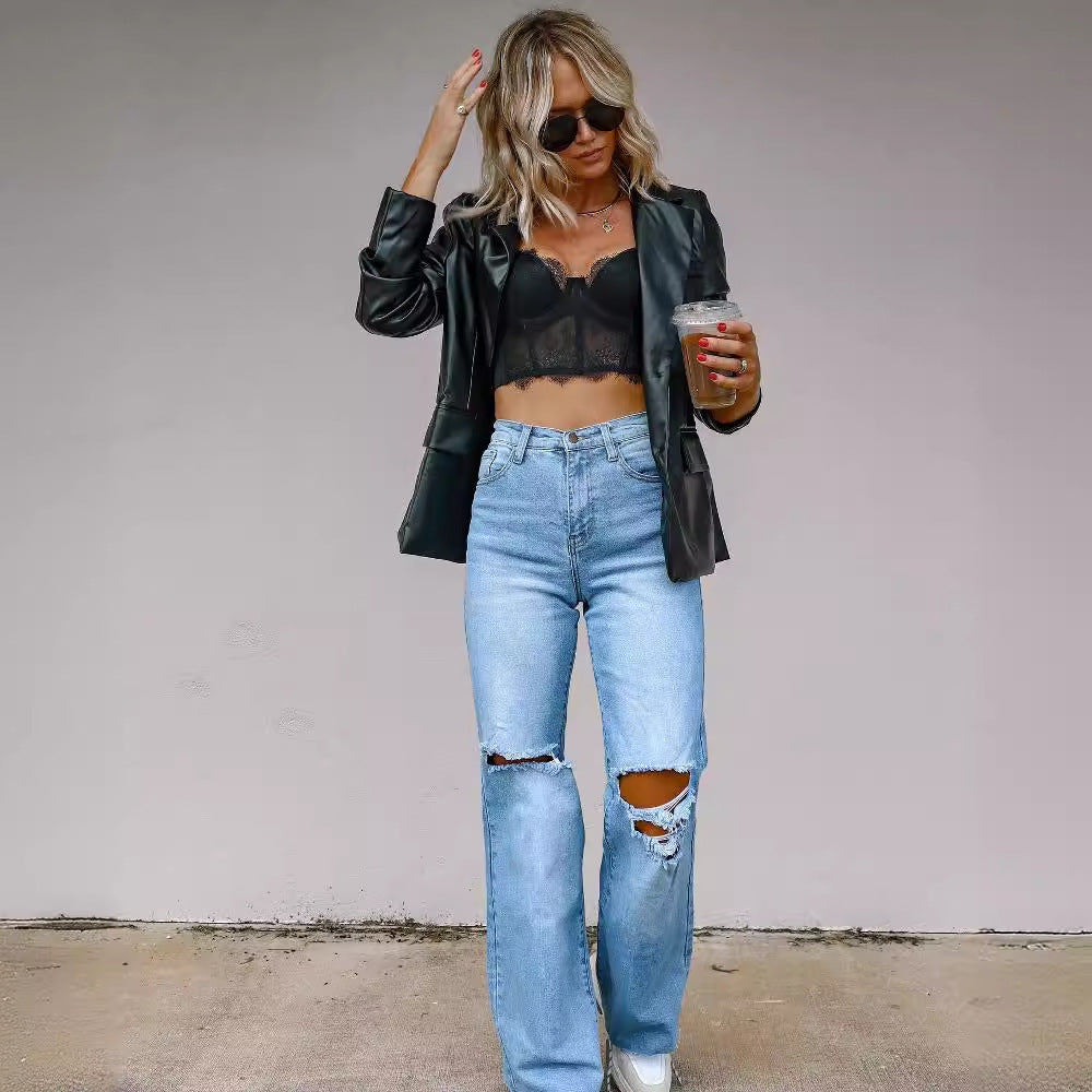 Lässige High Waist Jeans