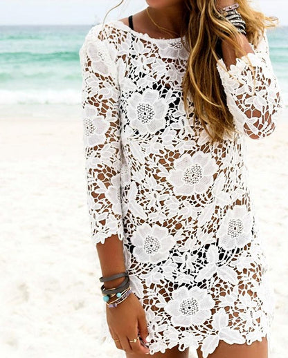 Blouse de plage avec dentelle