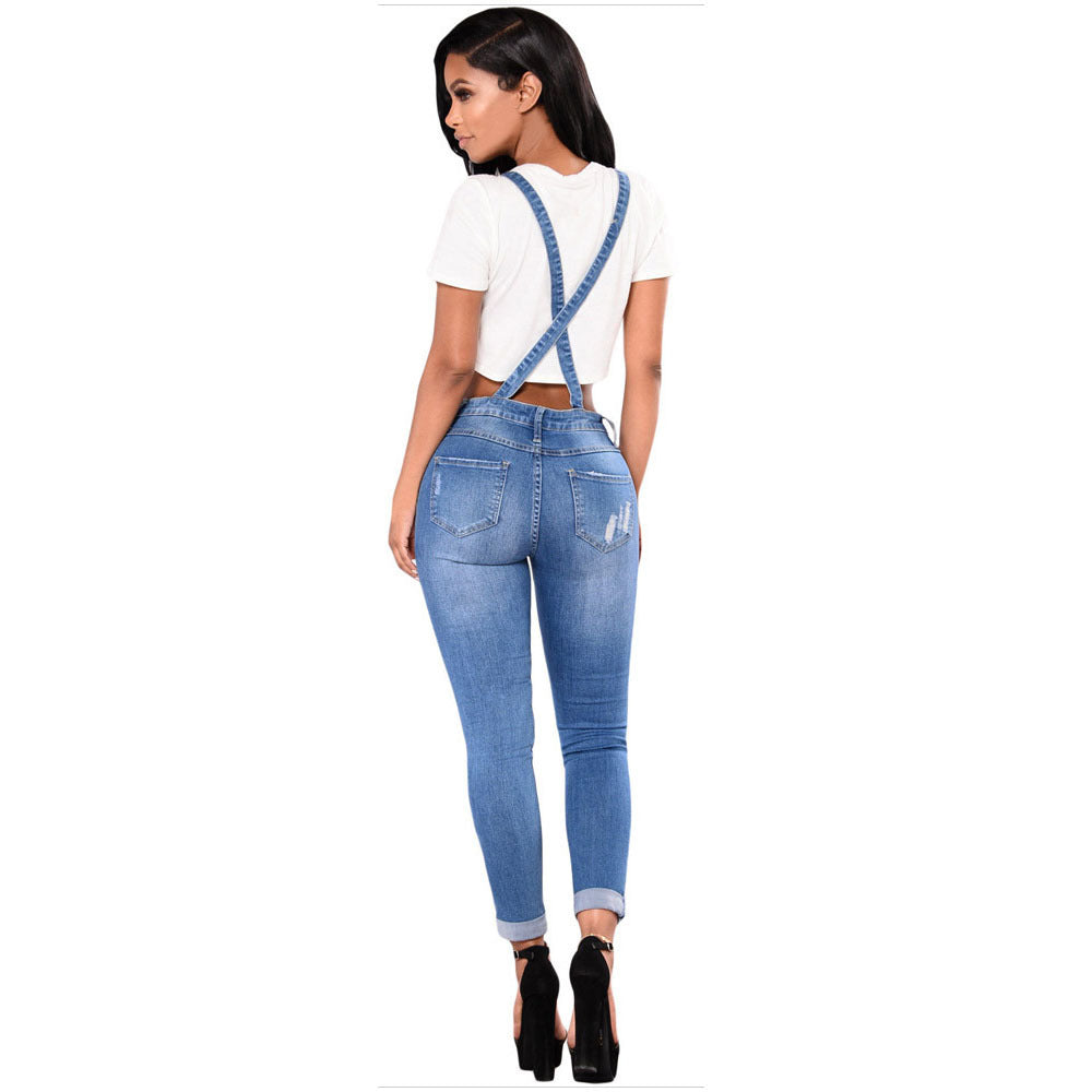 Jeans Hosenträger Bleistift Hose