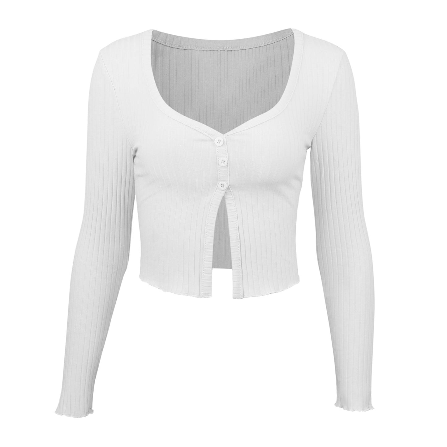 Langärmliges Crop Cardigan