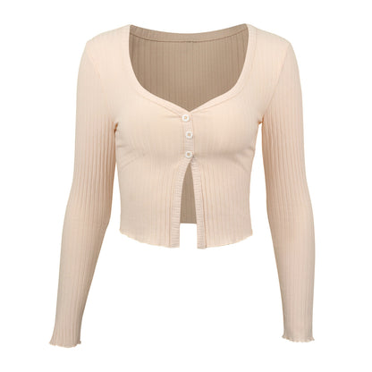 Langärmliges Crop Cardigan