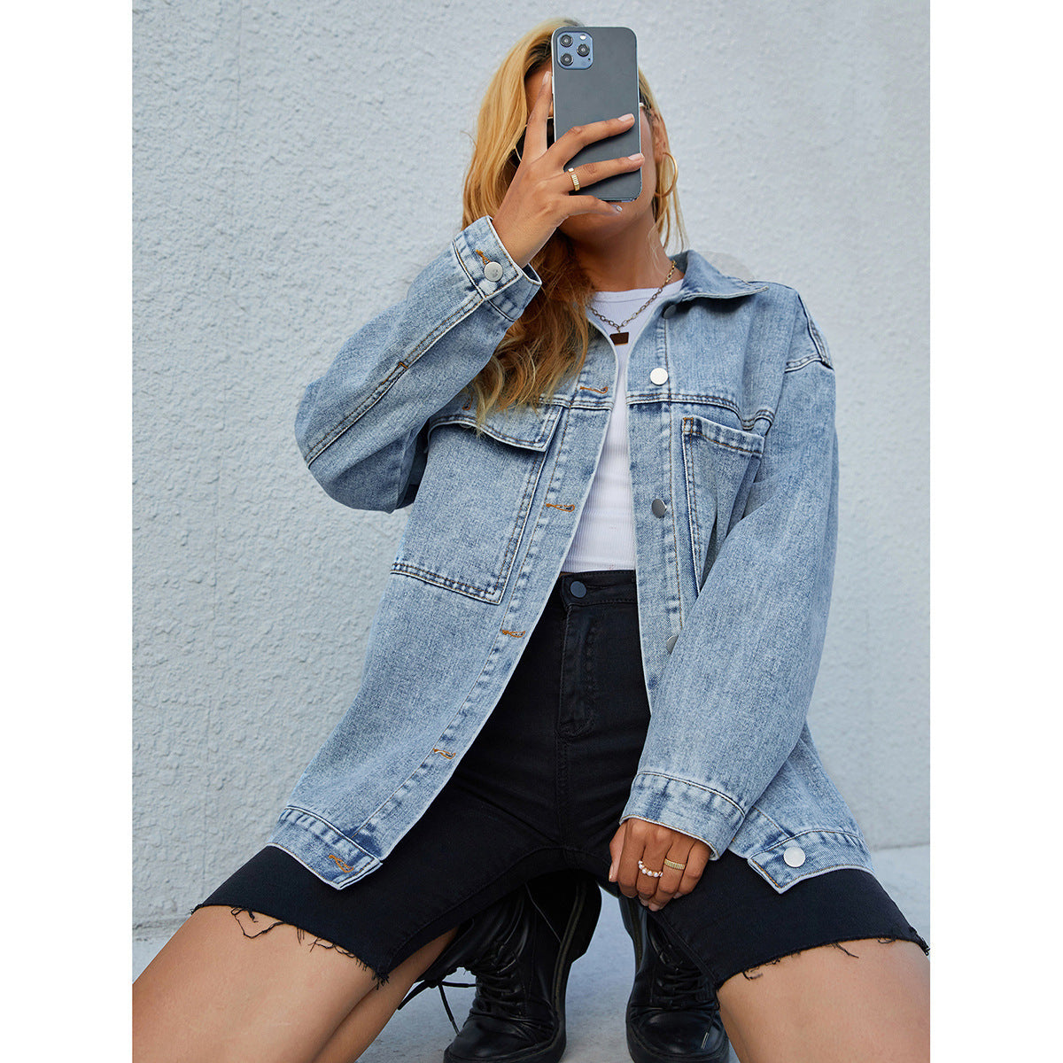 Lässige Denim Jacke