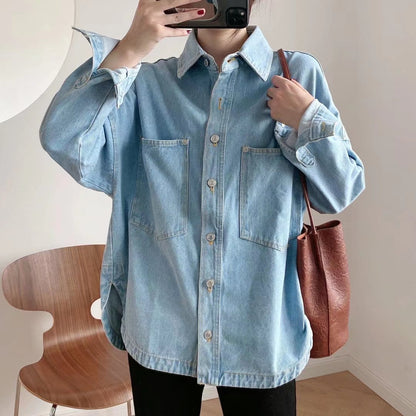 Urban casual denim blouse