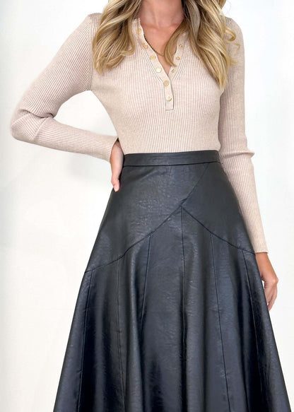 Falten rock mit hoher Taille, Midi