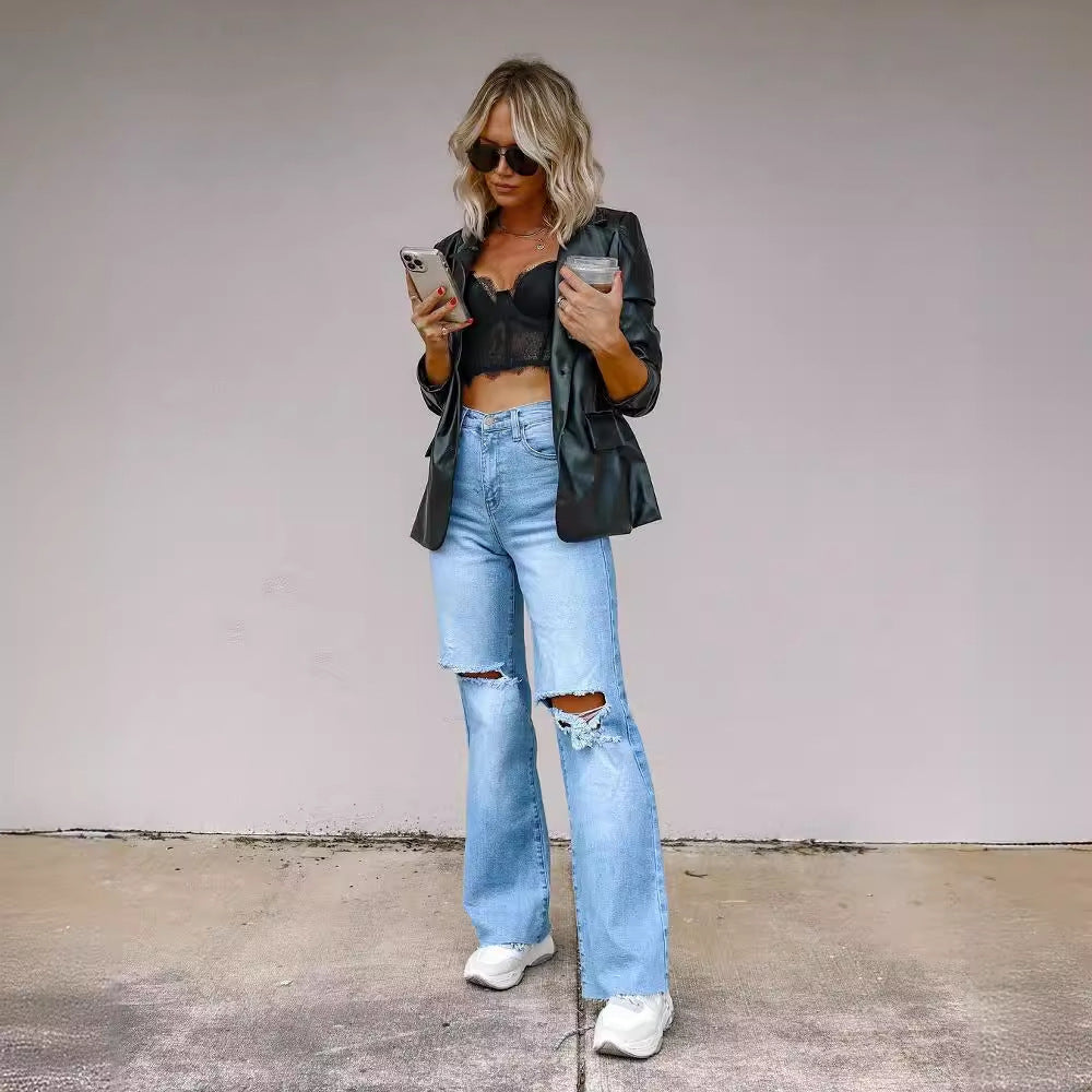 Lässige High Waist Jeans