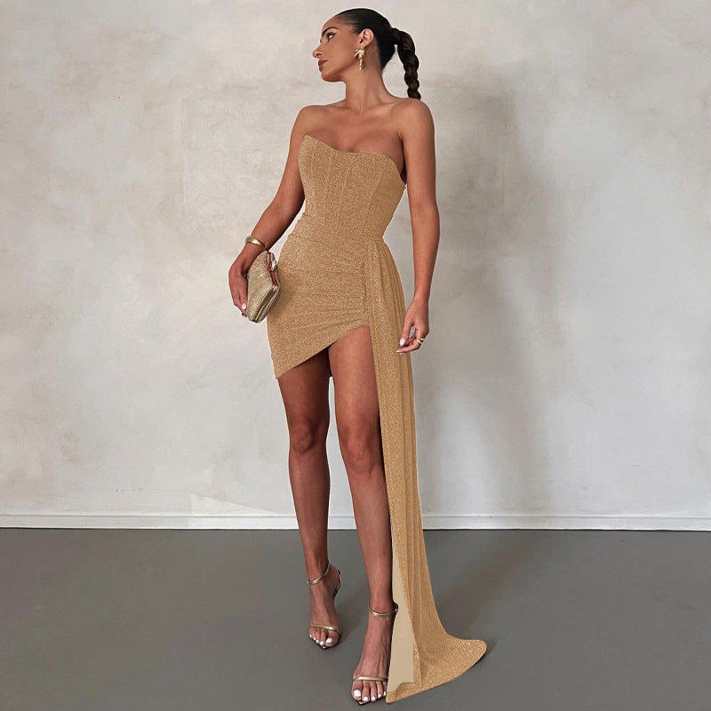 Sexy Bandeau Kleid mit kurzem Rock