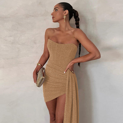 Sexy Bandeau Kleid mit kurzem Rock